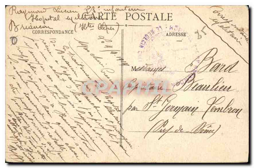 Les Alpes - Briançon (1321m) - Route d'Italie et Fort des Salettes - Le Chabertion (Fort Italien 3138m) — Verso