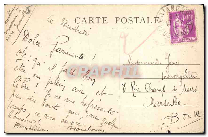 CPA Briancon pris de la route de Grenoble — Verso