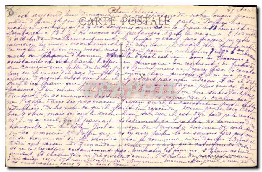 CPA La Grave  — Verso