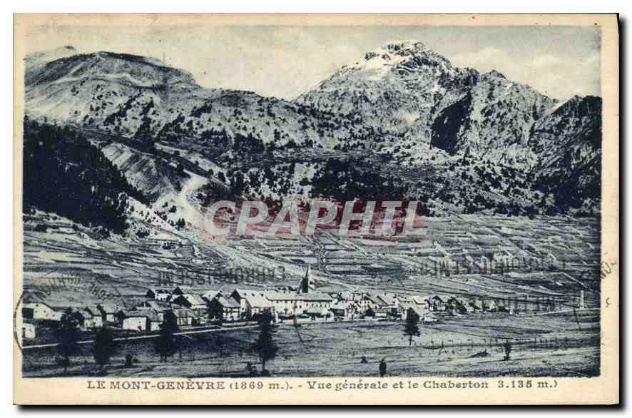 Le Mont-Genèvre (1869 m.) — Vue générale et le Chaberton 3.135 m. — Éditeur non visible