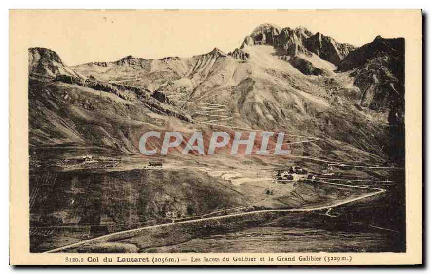 Col du Lautaret (2056 m.) — Les lacets du Galibier et le Grand Galibier (3229 m.) — A. Hourlier, Grenoble