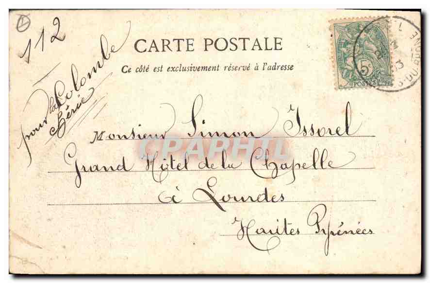 GAP - Le Collège — cliché A. B., Papeterie L. Pons, Grenoble, n°216 — Verso