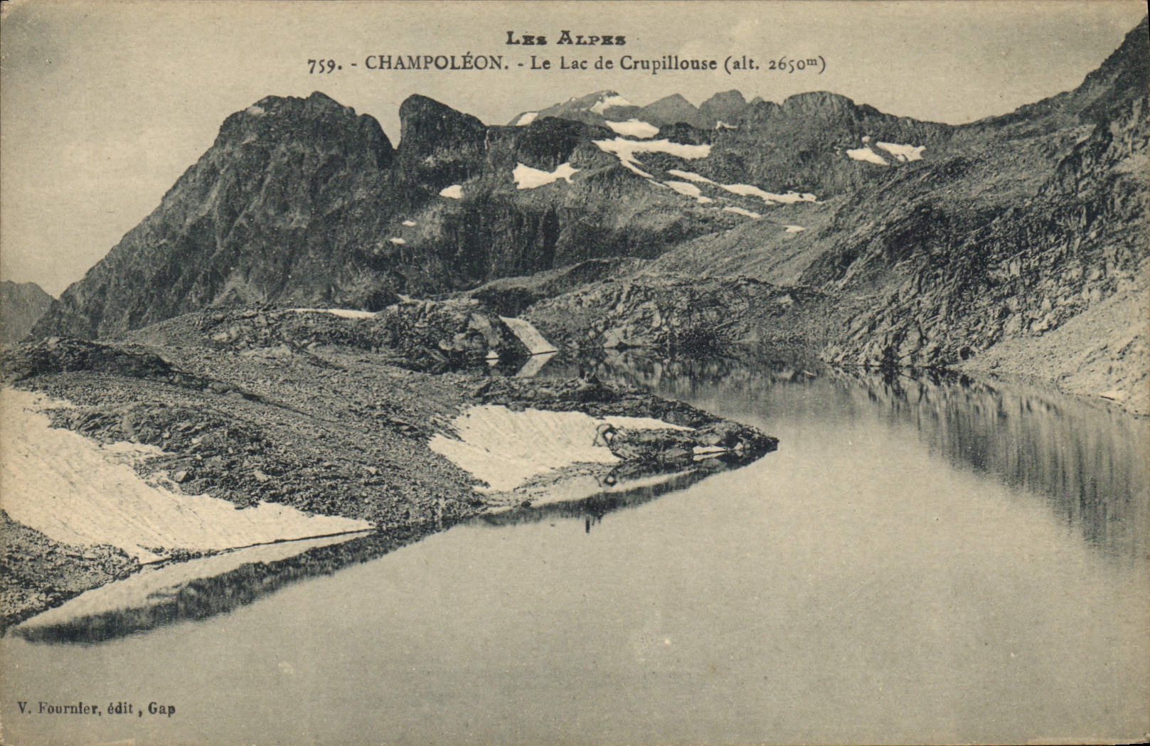 Le Lac de Crupillouse — Champoléon, Hautes-Alpes — V. Fournier, édit. Gap, n°759