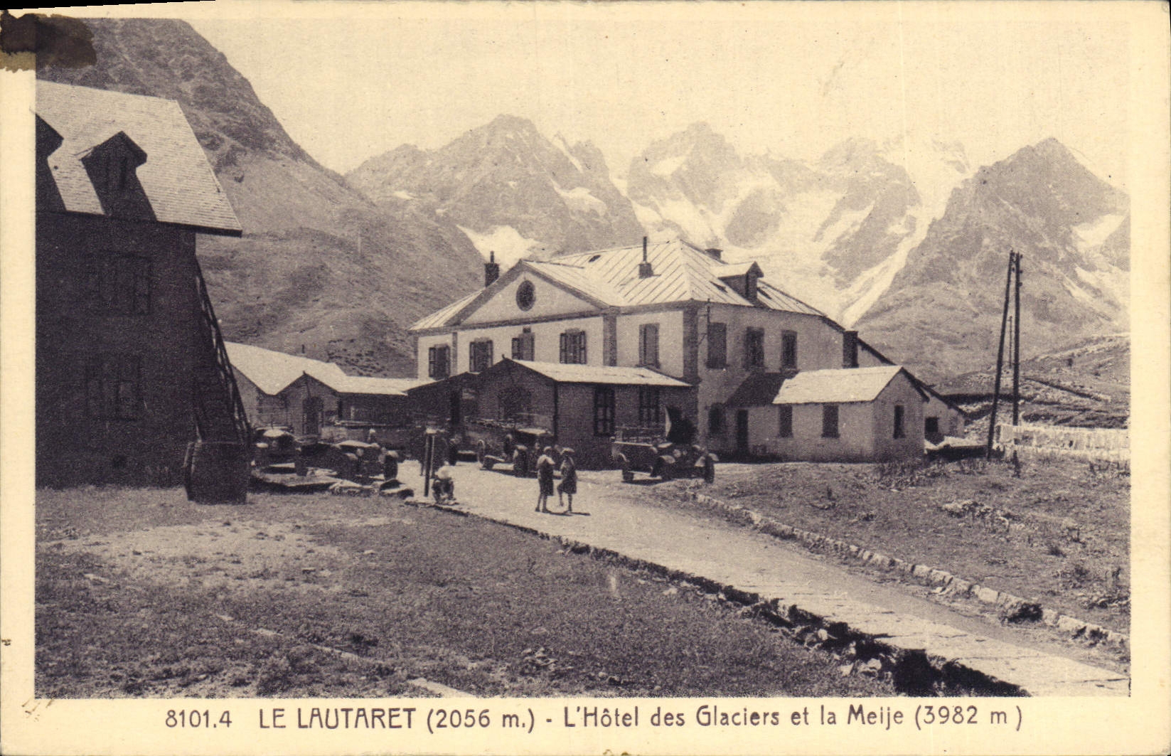 Le Lautaret (2056 m.) — L'Hôtel des Glaciers et la Meije (3982 m.) — A. Fourlier, Grenoble
