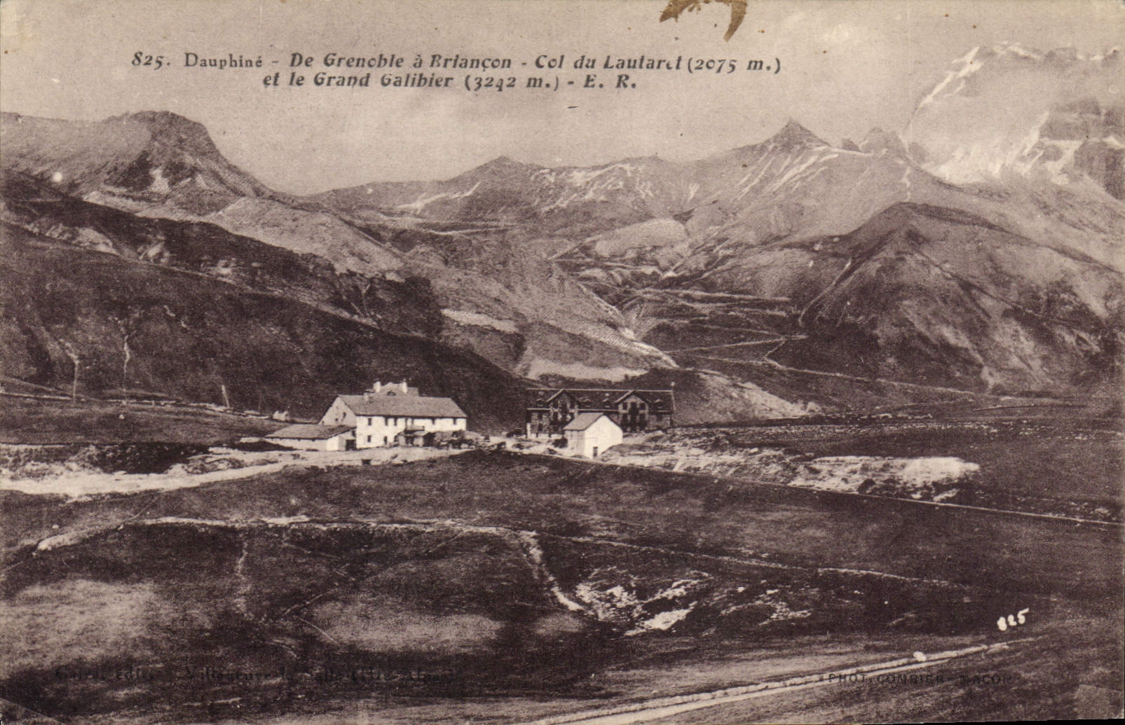 Dauphiné - De Grenchie à Briançon - Col du Lautarel (2075 m.) et le Grand Galibier (3242 m.) - E. R.
