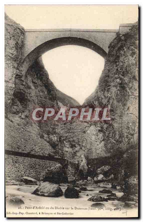 Pont d'Asfeld ou du Diable sur la Durance — haut. 56m, long. 40m — Lib.-Imp.-Pap. Chauntard, à Briançon et Ste-Catherine