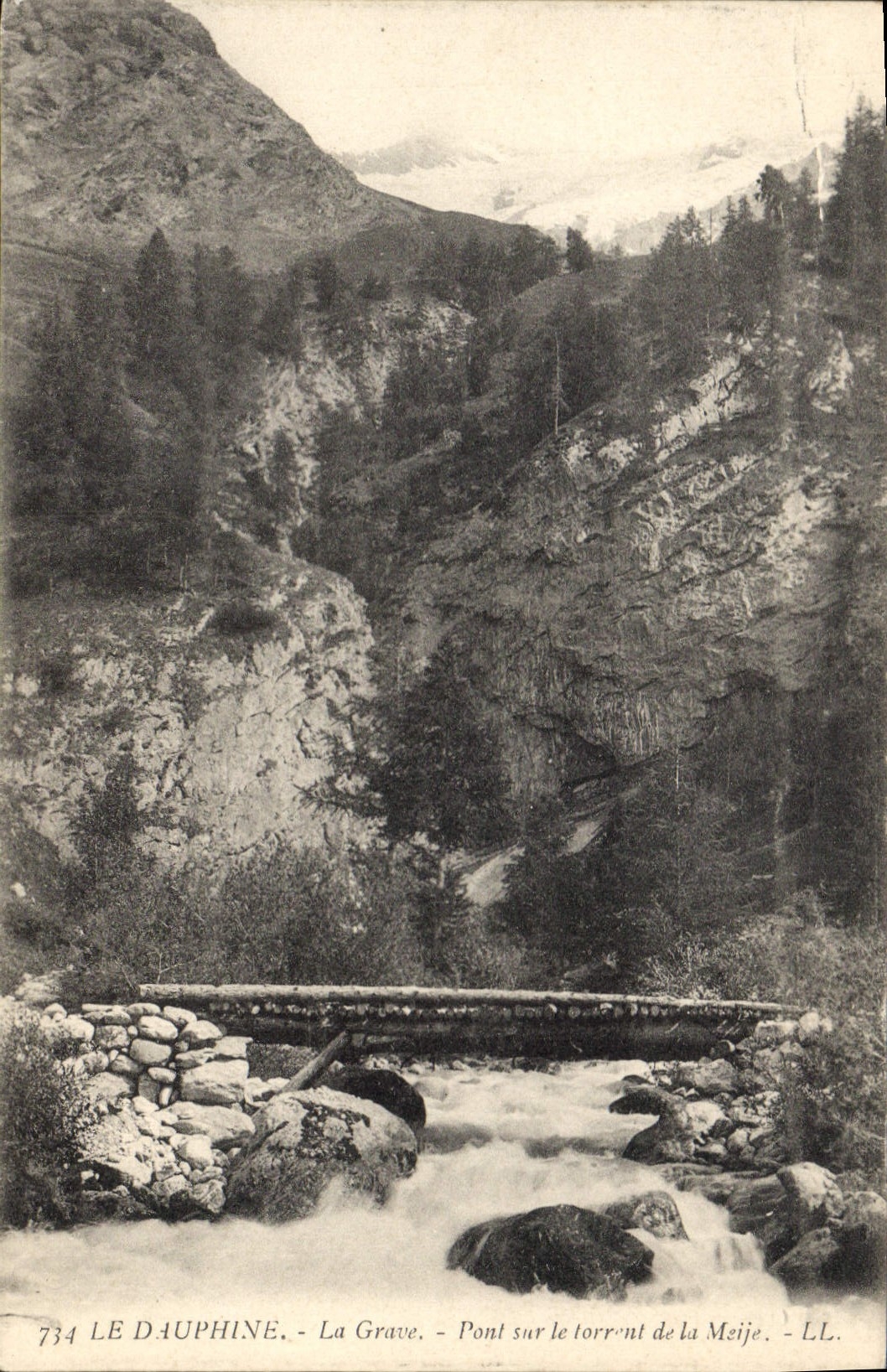La Grave - Pont sur le torrent de la Meije - LE DAUPHINE