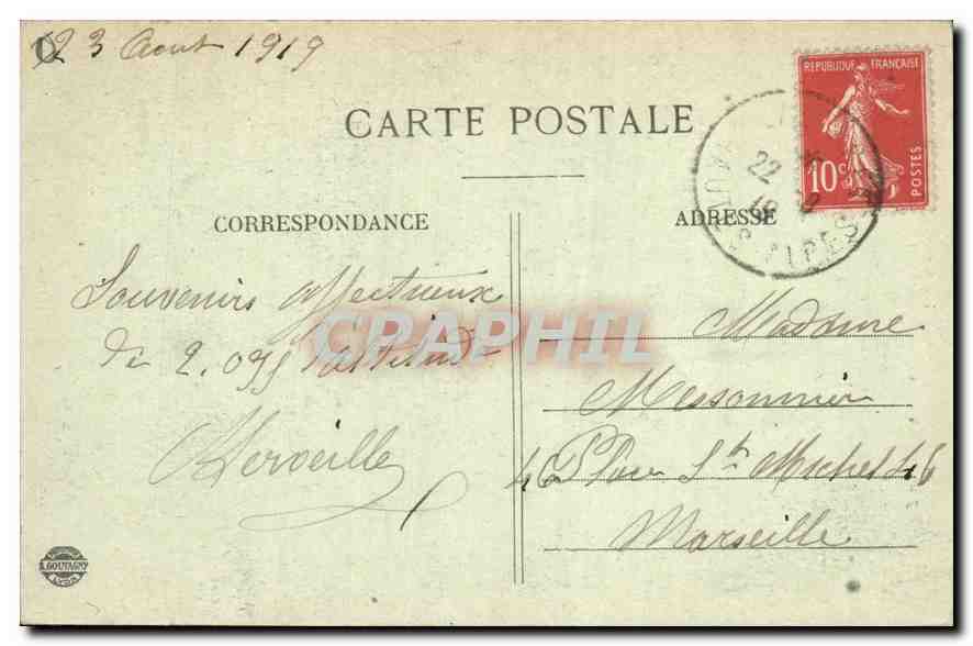 CPA Dauphine La Grave Eglise des Terrasses et la Meije  — Rückseite