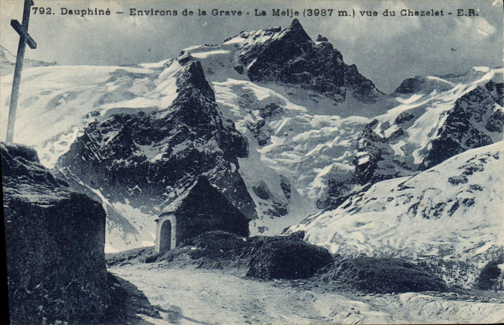 Dauphiné — Environs de la Grave — La Meije (3987 m.) vue du Chazelet — E.R.