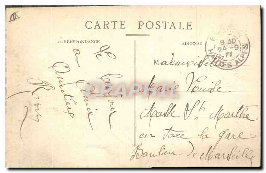 Embrun — Vue de dessous le Roc ; au dessus, le Mont-Guillaume (2 628 m.) — Éditeur inconnu, n° 152 — Verso
