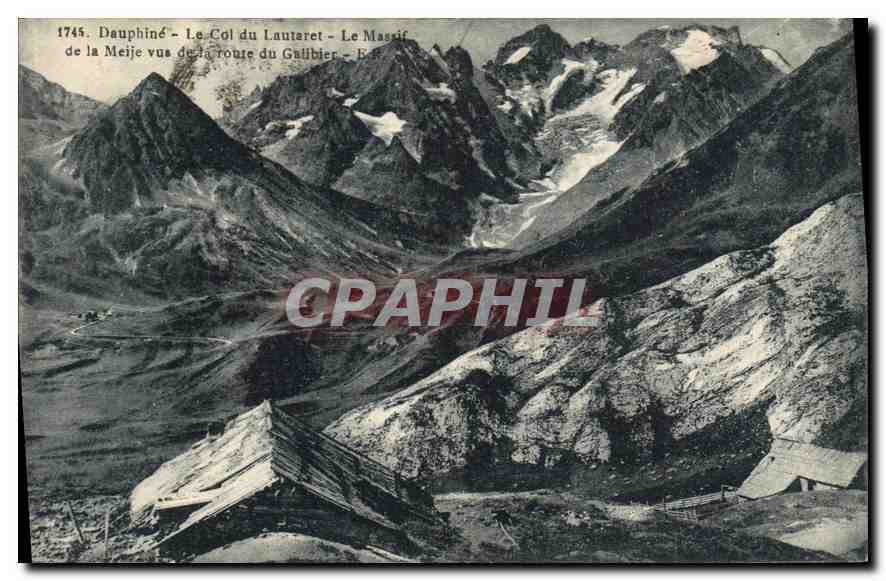 Dauphiné - Le Col du Lautaret - Le Massif de la Meije vu de la route du Galibier - E.R.