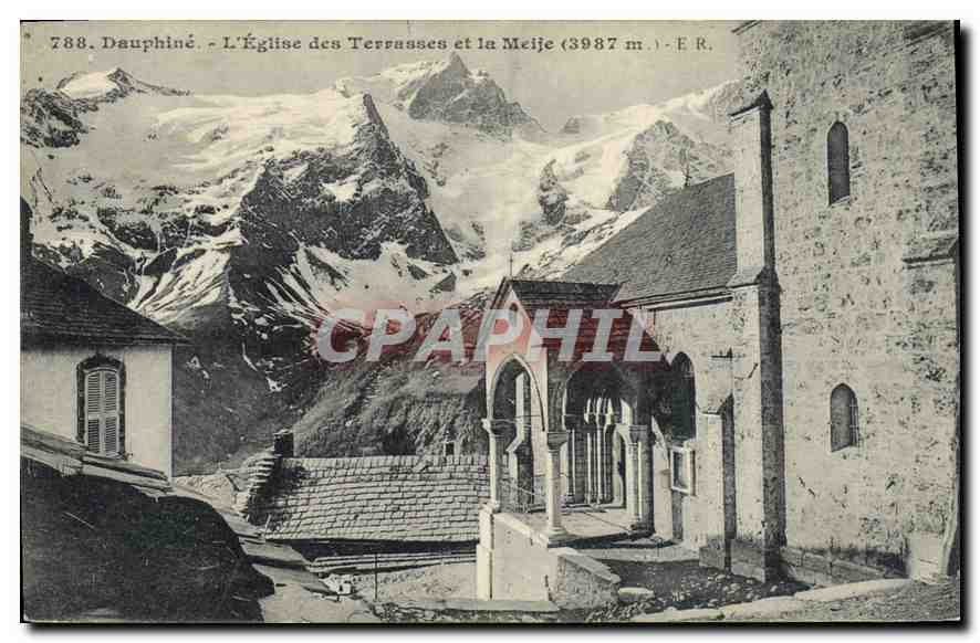 Dauphiné - L'Église des Terrasses et la Meije (3987 m.) - E.R.