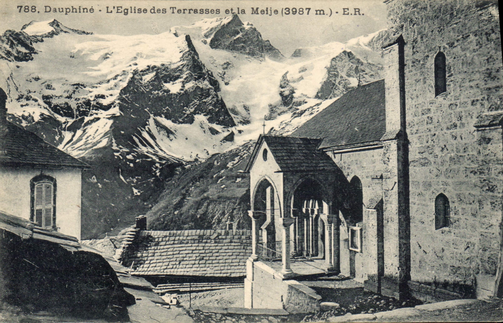 L'Église des Terrasses et la Meije (3987 m.) — Dauphiné — E.R.