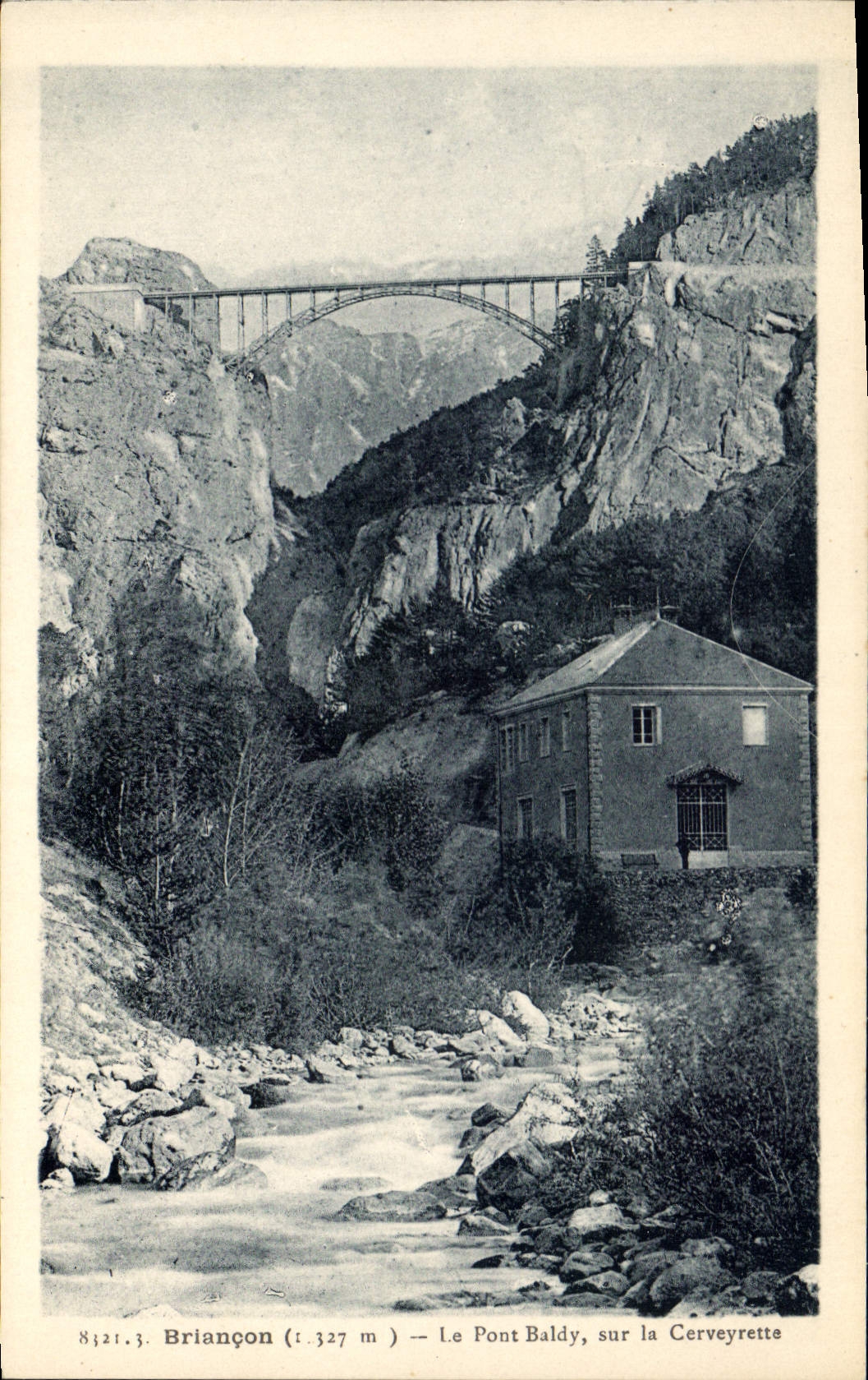 Briannçon (1.327 m) — Le Pont Baldy sur la Cerveyrette — A. Hourlier, Briançon (l'ère)