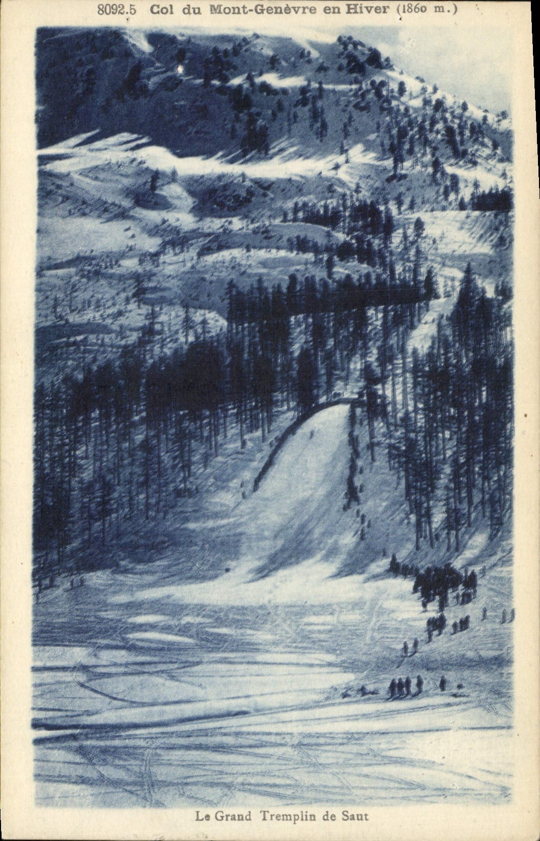 Col du Mont-Genève en Hiver (1860 m.) — Le Grand Tremplin de Saut — A. Hourlier, La Tronche (Isère)