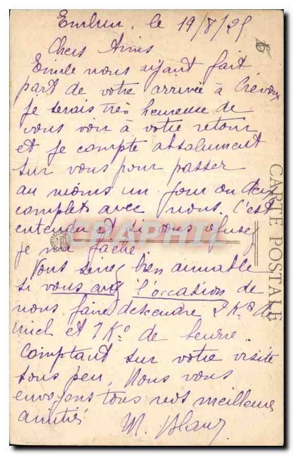 Embrun — Vue Générale prise au-dessus de l'Allée de Pont-Frach — Au fond, le Grand-Morgon (2326m) — Lib. Pap. Goujon - Embrun — Verso