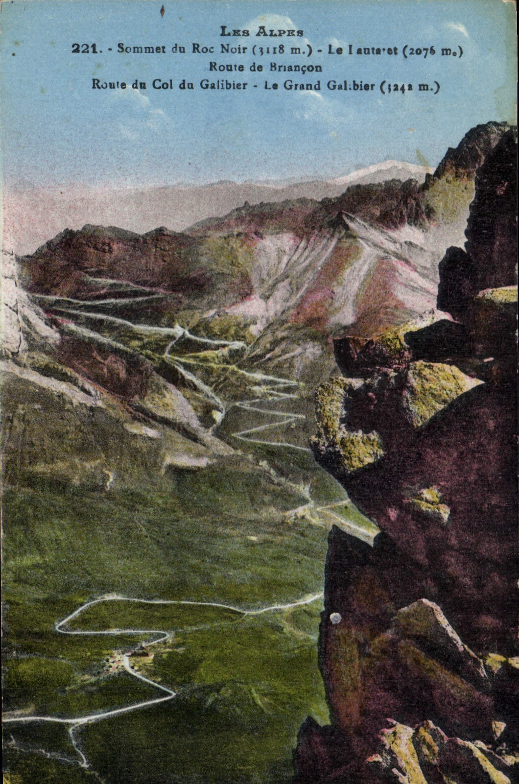 Les Alpes — Vue du col du Galibier et des sommets environnants — n° 221