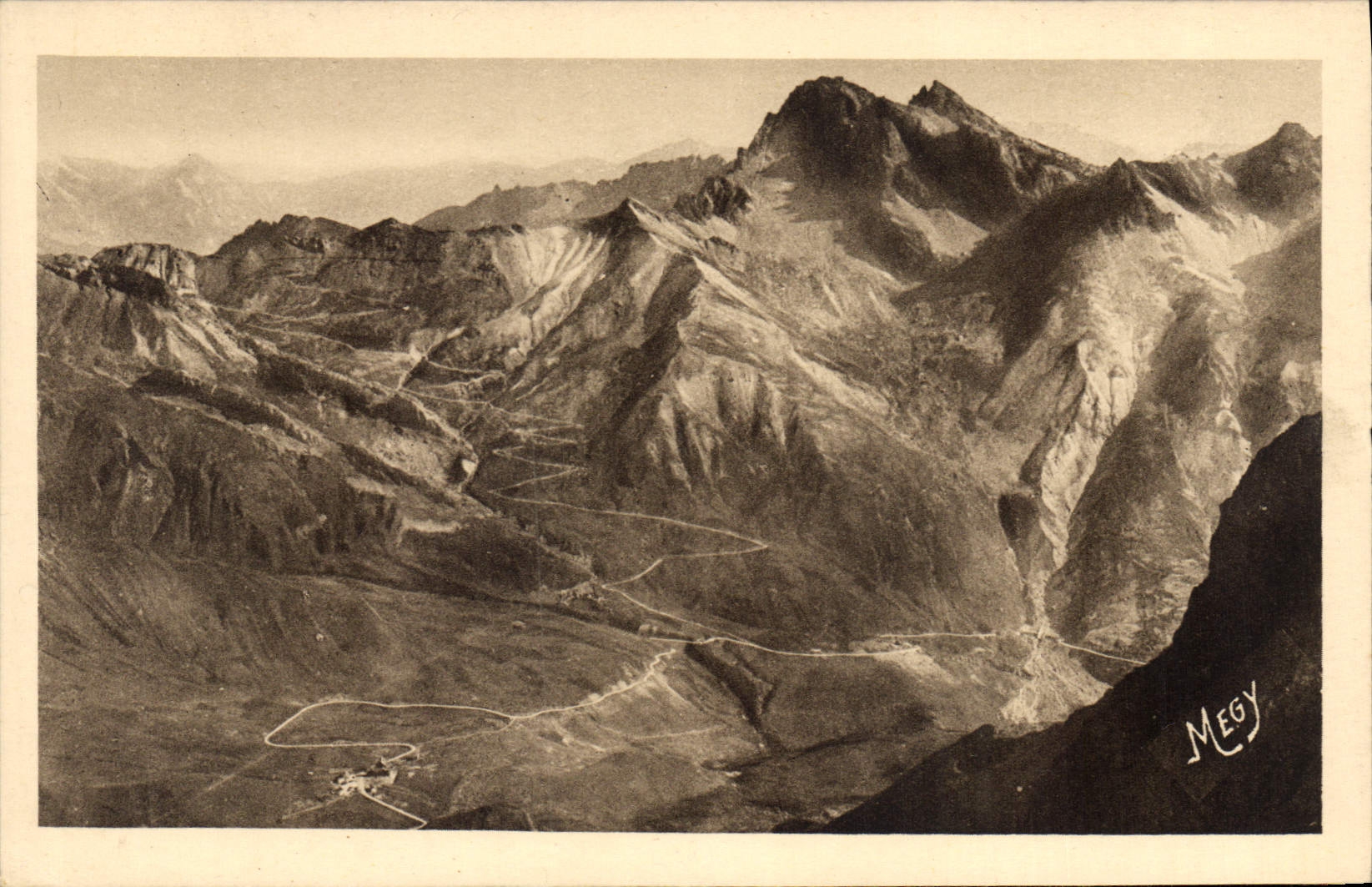 Les Alpes — Panorama du Col du Lautaret (2075 m.) — Mile Joubert, éditeur Gap