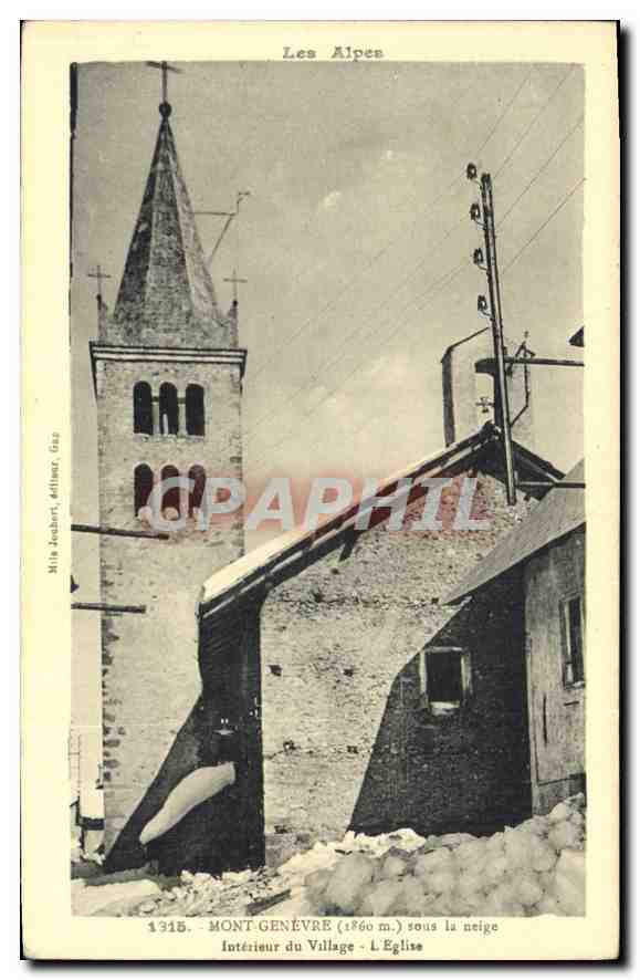 Mont Genève (1860 m.) - Intérieur du Village - L'Église — Mite Bechert, éditeur, n° 1315