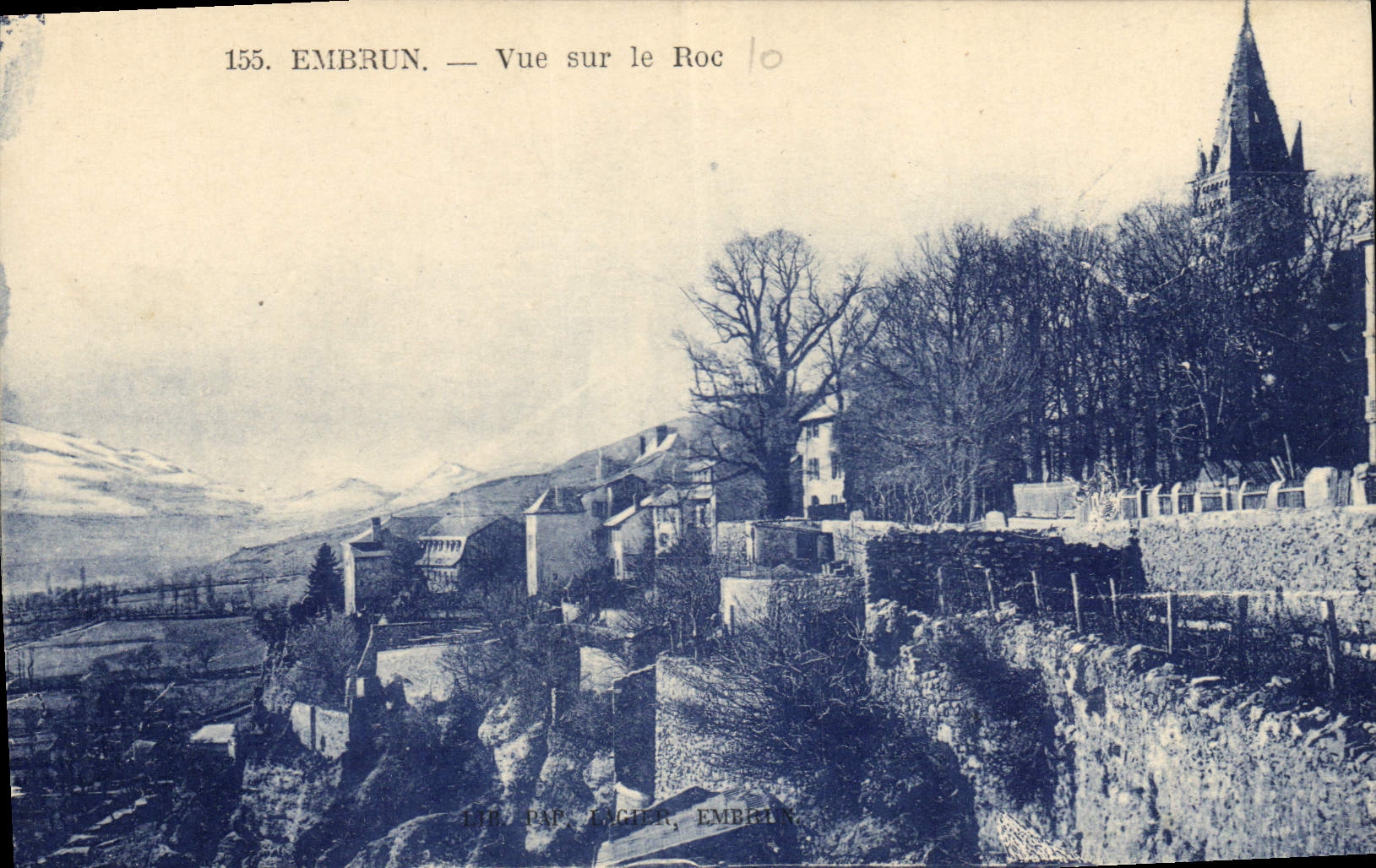 Embrun — Vue sur le Roc — Éditeur Pap. Tacher, n°155