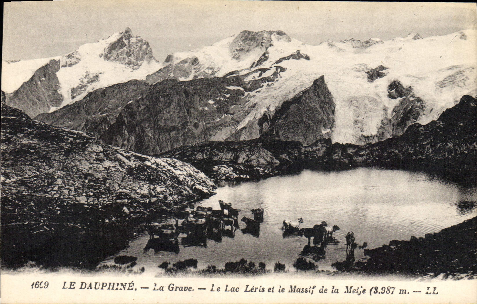 Le Dauphiné — La Grave — Le Lac Lérès et le Massif de la Meije (3.937 m) — LL