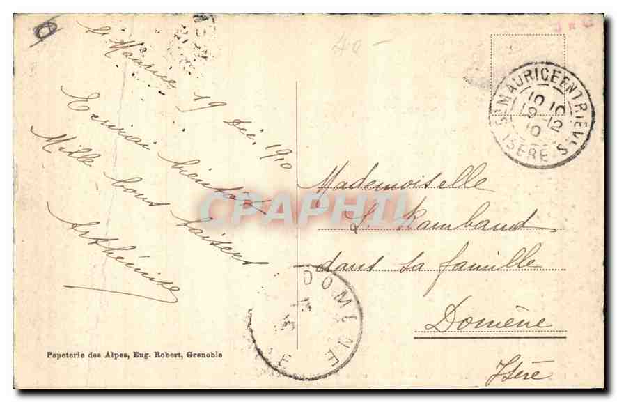 Dauphiné — Le Lauftarei, les hôtels et le massif du Gombeynot — Papeterie des Alpes, Eug. Robert, Grenoble — Reverso