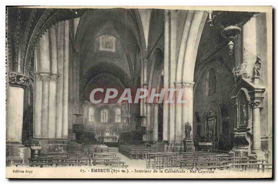 Embrun (870 m.) - Intérieur de la Cathédrale - Nef Centrale — Edition JUGY, n° 67