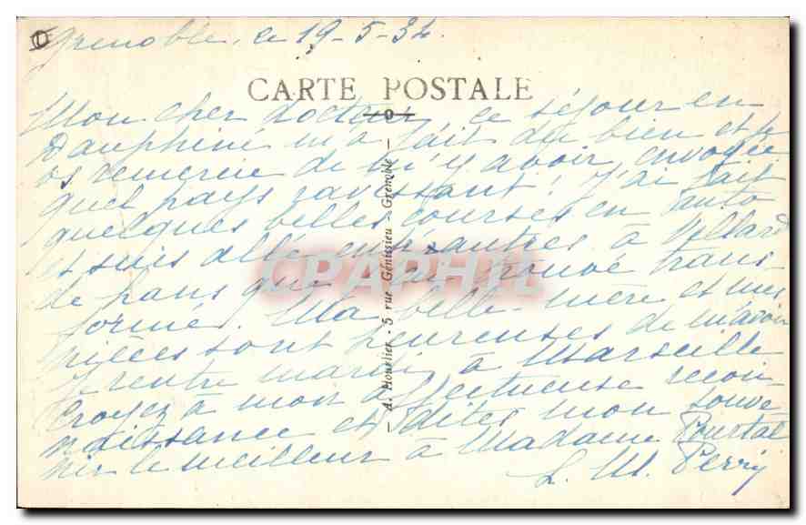 CPA Environs de la Grave Chapelle des Terrasses et le Meije  — Rückseite