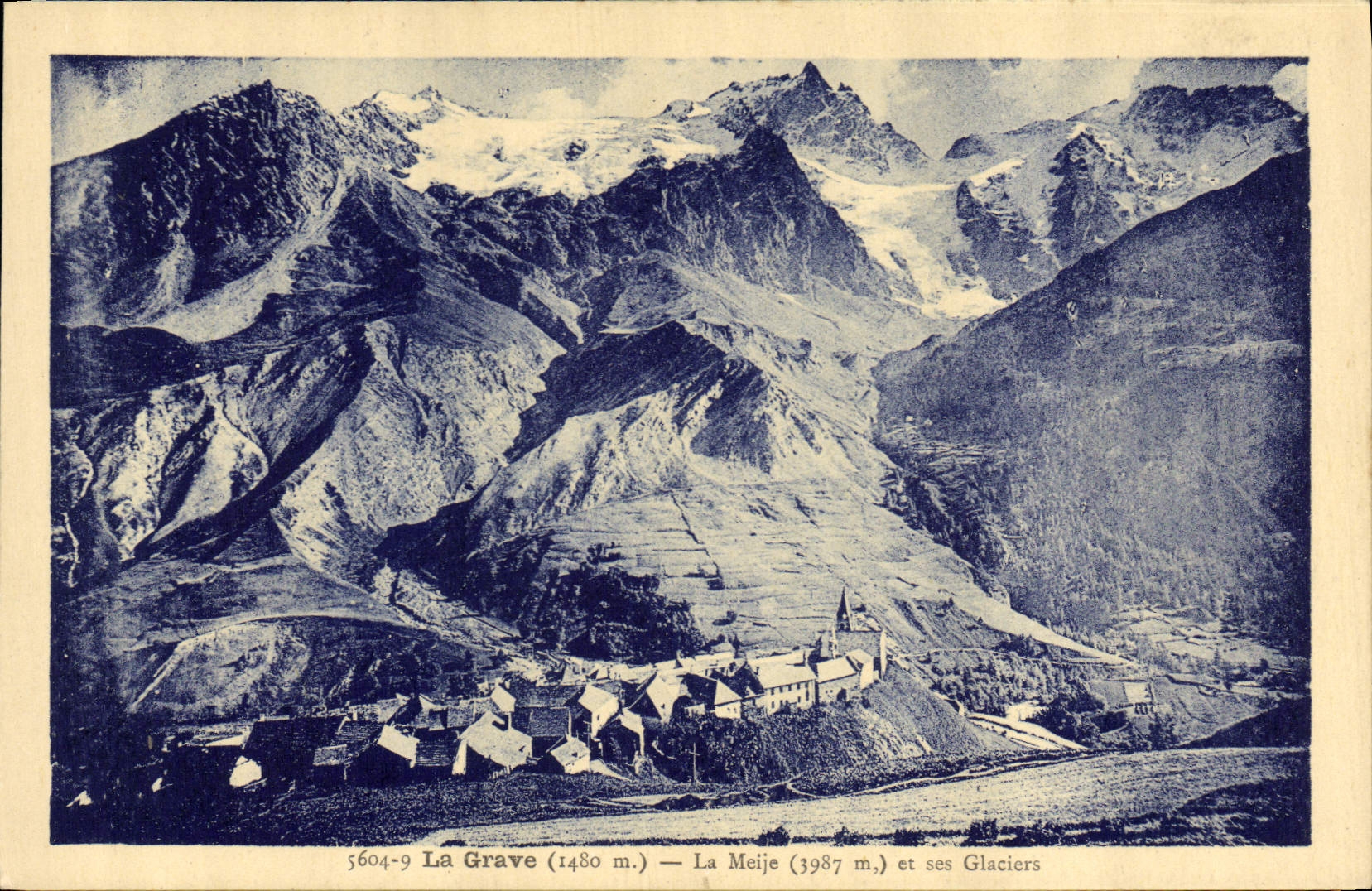 La Grave (1480 m.) — La Meije (3987 m.) et ses Glaciers — éditeur A. Houltier, Grenoble