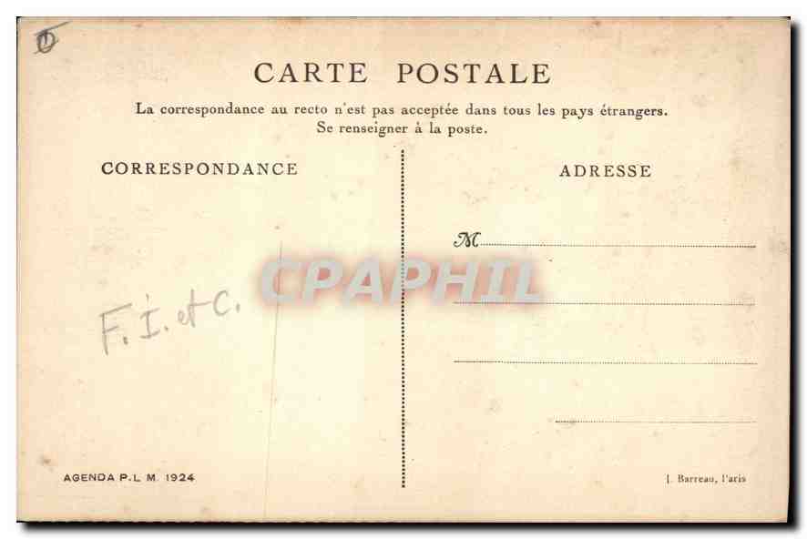 Dauphiné — Vallée du Guil — Agenda P.L.M. 1924 — Back