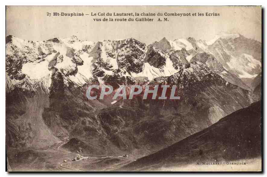 Le Col du Lautaret, la chaîne du Combeynot et les Écrins — vus de la route du Galibier — A. M. — A. MOLLARET - GRENOBLE