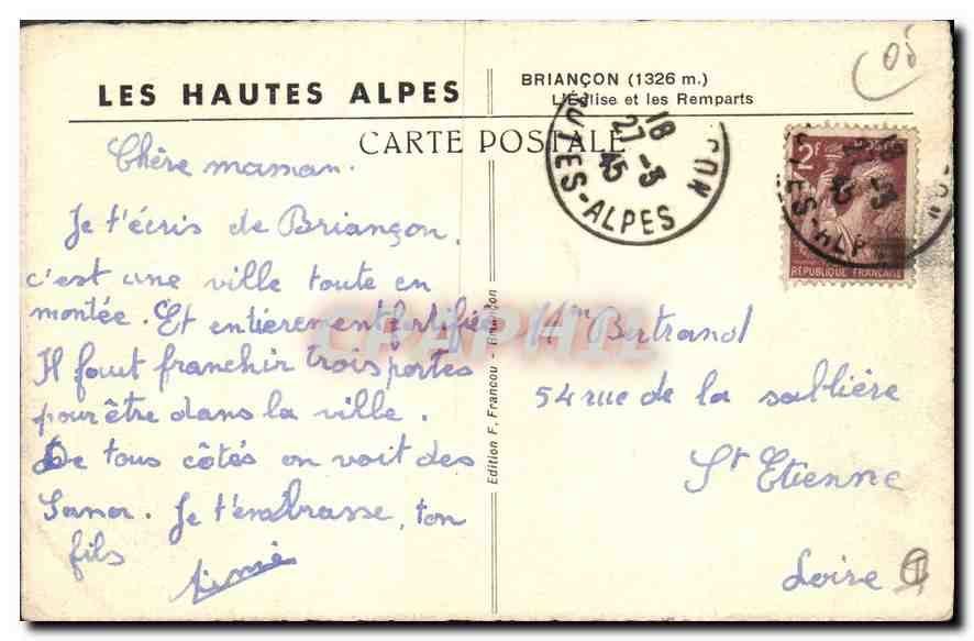 Briancón — L'Église et les Remparts — Édition F. Francou — Reverso