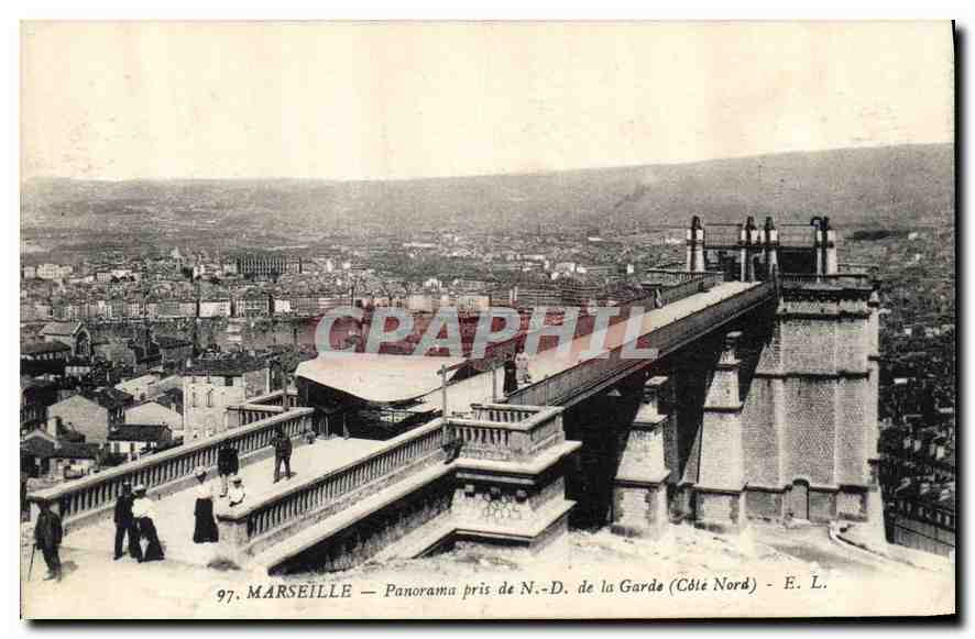 CPA Marseille Panorama pris de N D de la Garde Cote Nord 