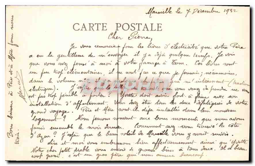 CPA Marseille N D de la Garde  — Rückseite