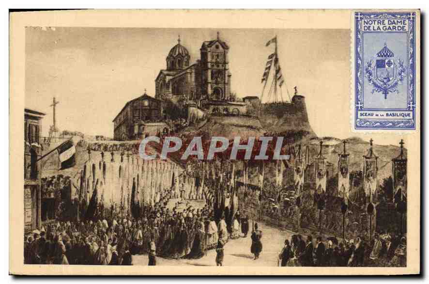 CPA Marseille N D de la Garde Procession de l'Inauguration le 5 Juin 1864 