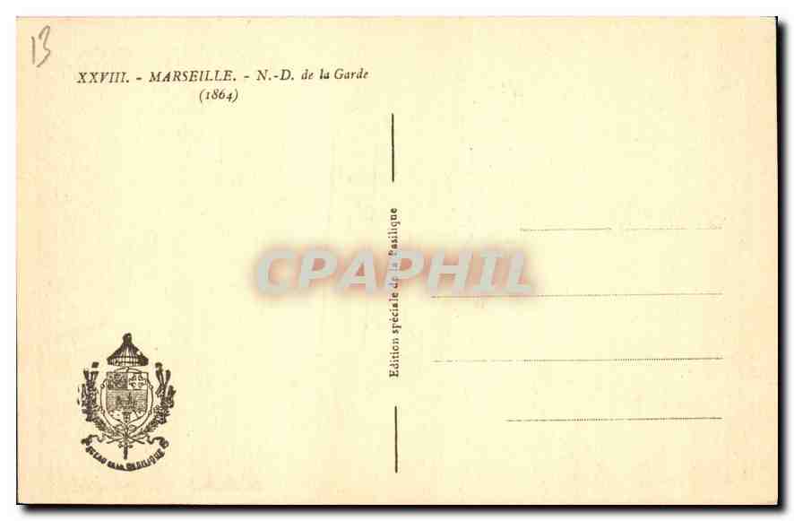 CPA Marseille N D de la Garde 1864  — Rückseite