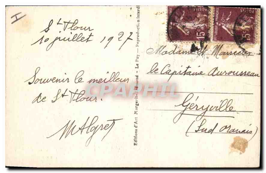 CPA Le Chateau du Saillans pres St Flour Cantal XVI siecle  — Rückseite