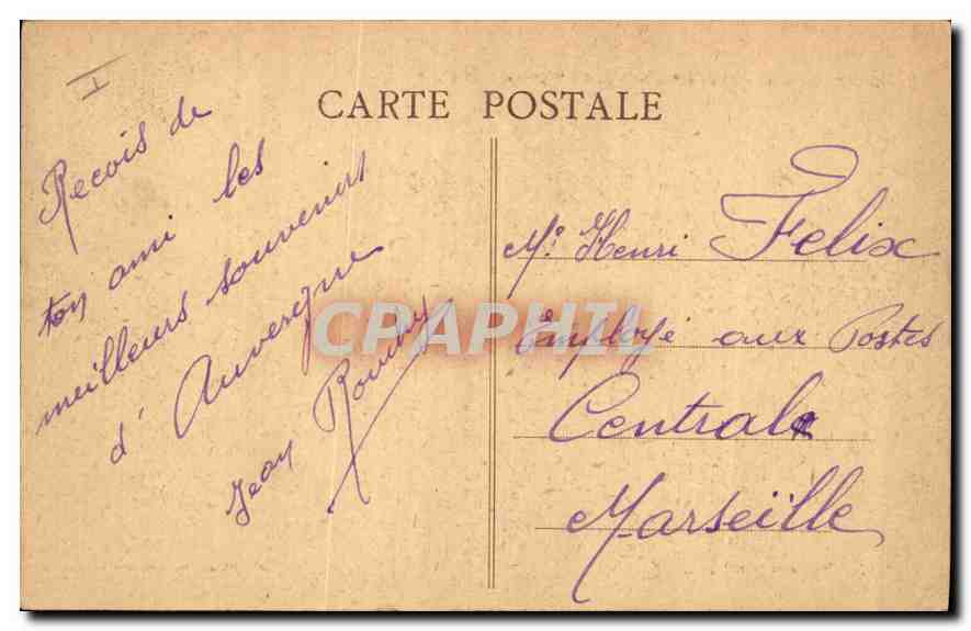 CPA Cantal Pittoresque Sommet du Puy Mary  — Rückseite
