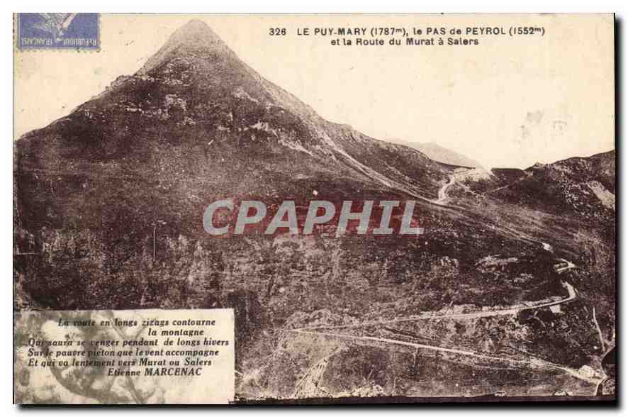 CPA Le Puy Mary le Pas de Peyrol et la Route du Murat a Salers 