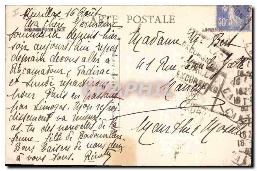 CPA Le Puy Mary le Pas de Peyrol et la Route du Murat a Salers  — Rückseite