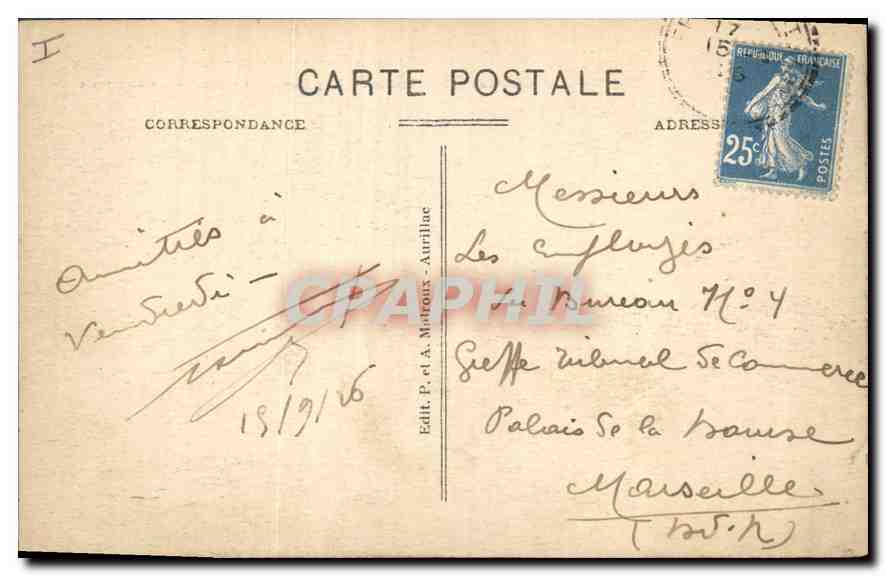 CPA L'Auvergne Pittoresque Cantal Route du Puy Mary un Tournant Dangereux  — Rückseite