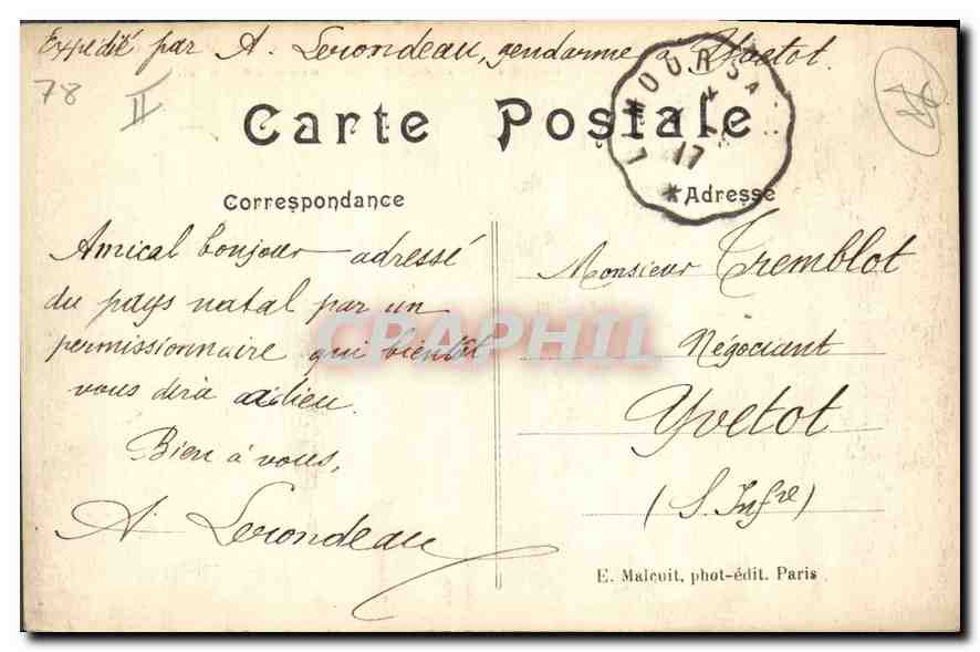 Vallée de Chevreuse - Vaux de Cernay (S.-&-O.) — Le Moulin et le chemin des Cascades — E.M. n°2569 — Verso