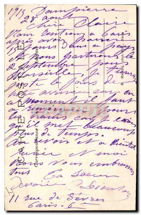 Vallée de Chevreuse — Les Cascades — Vaux-de-Cernay (S.-et-O.) — Éditeur E.M. n°2552 — Verso