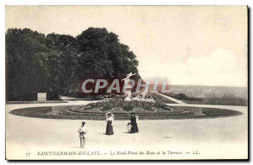 CPA Saint Germain en Laye le Rond Point des Roses et la Terrasse 