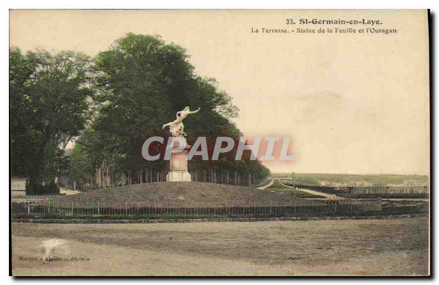St-Germain-en-Laye — La Terrasse. Statue de la Feuille et l'Ouragan — Marque & A. deposite