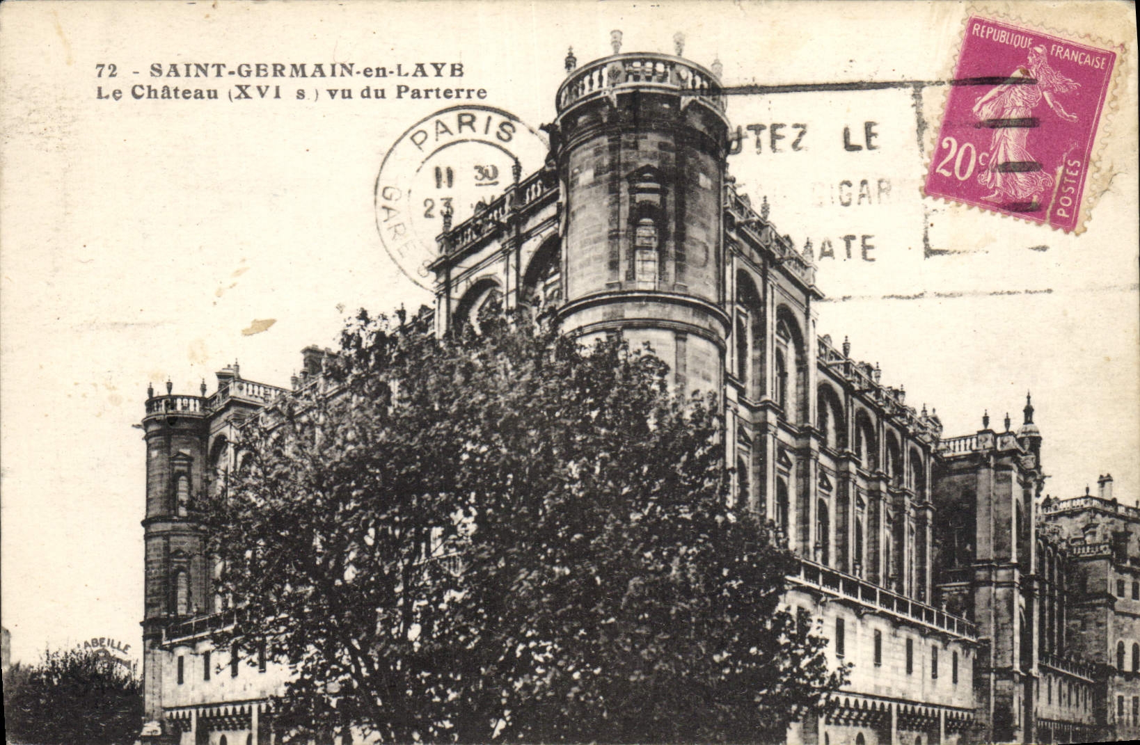 Saint-Germain-en-Laye — Le Château (XVIe s) vu du Parterre — Phototype l'Abellile, n°72