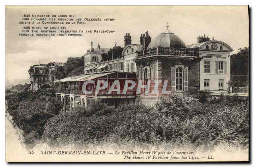 CPA Saint Germain en Laye le Pavillon Henri IV pris de l'ascenseur 