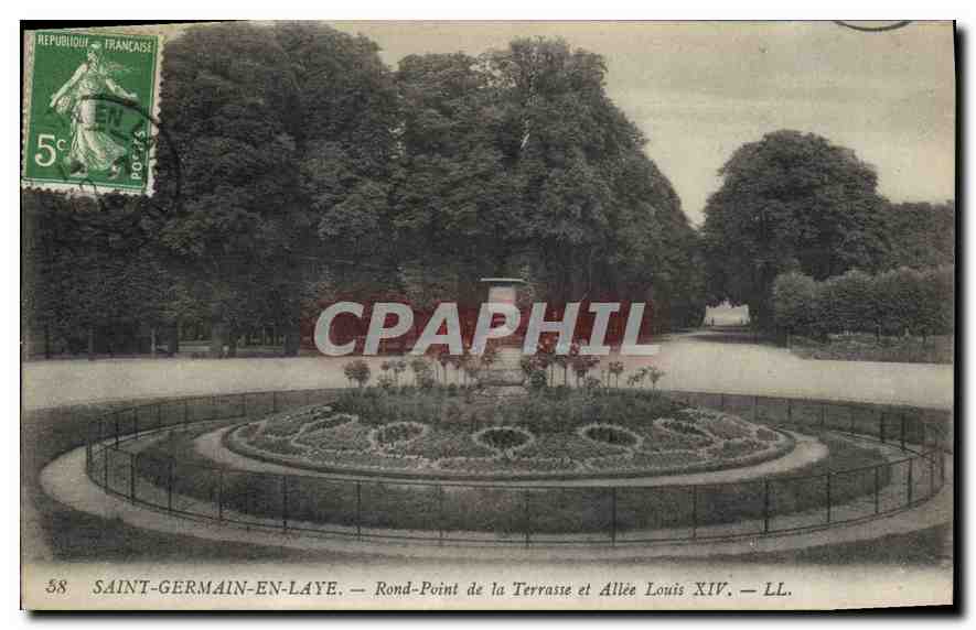 CPA Saint Germain en Laye Rond Point de la Terrasse et Allee Louis XIV 