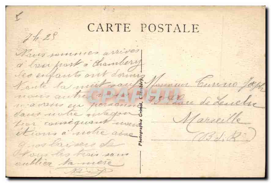 CPA La Savoie Touristique Chambery Route des Charmettes Maison de Jean Jacques Rousseau  — Rückseite