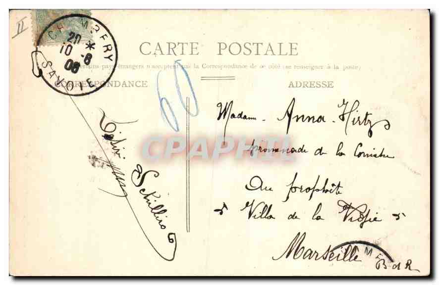 CPA Chambery les Charmettes Habitation de JJ Rousseau  — Rückseite